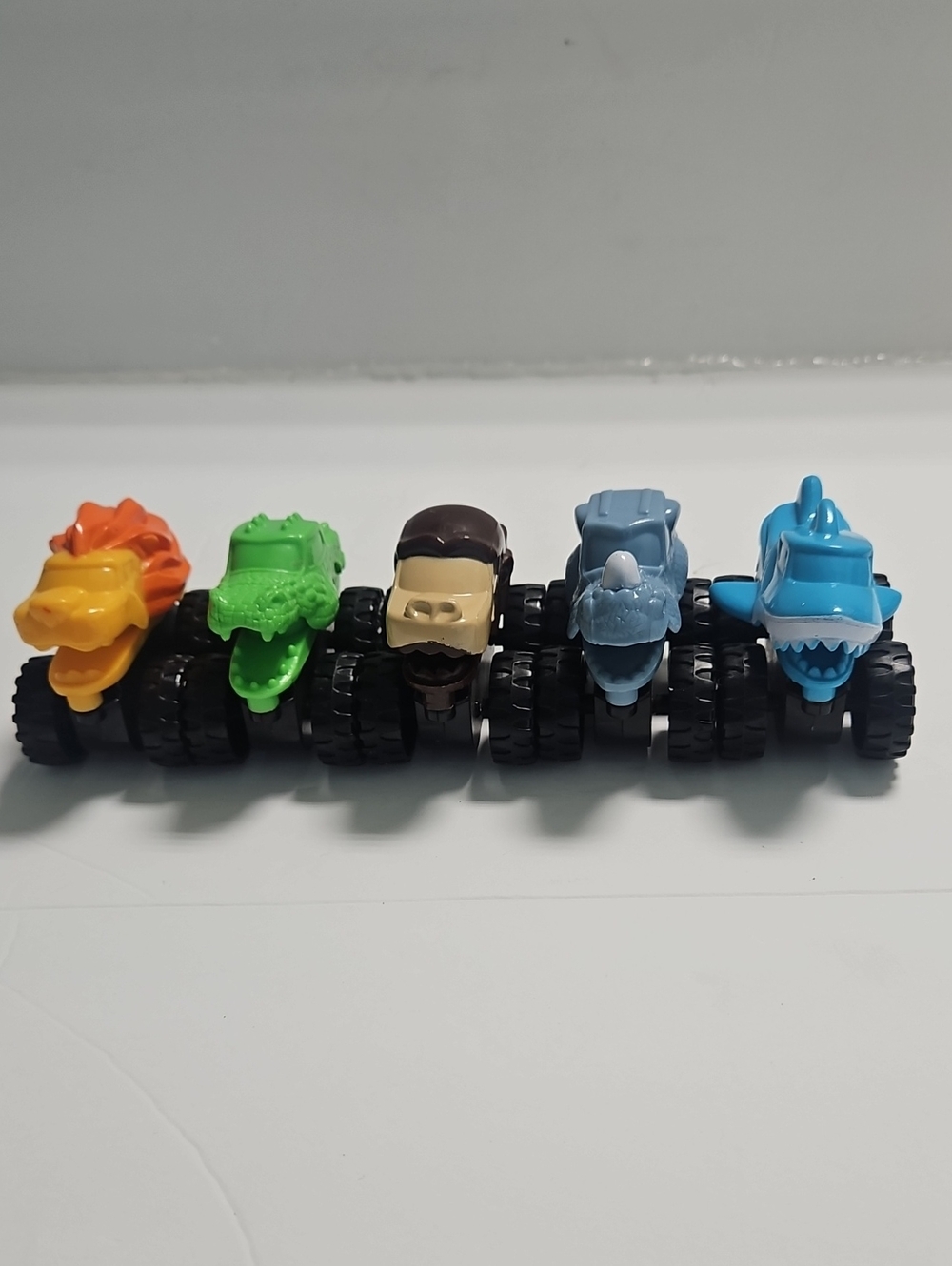 Kids Animal Monster Truck Toy Set - Blue, Green, Orange, Brown